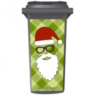 Funky Father Christmas Wheelie Bin Sticker Panel